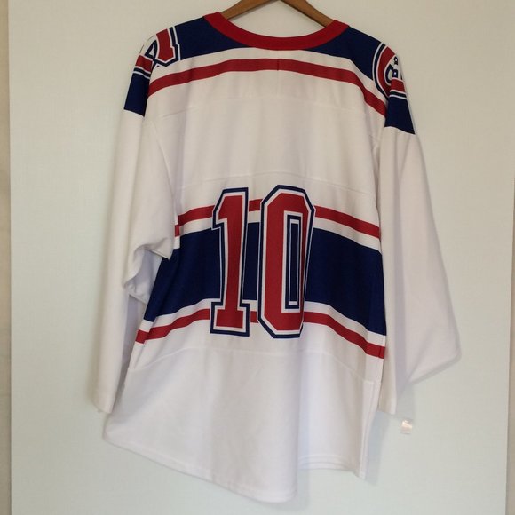 Molson Canadian Hockey Jersey Medium Montreal Canadiens Logo Red White Blue #10 - Picture 2 of 9